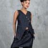 Denim Waistcoat Women Avant Garde Clothing Blue Vest