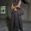 Avant Garde Dark Gray Linen Vest With Double
