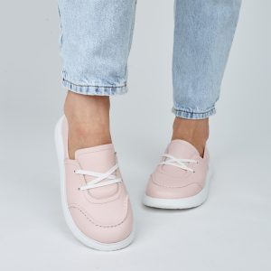 Pink Lace Up Trainers Flamingo Color Sneakers Women's