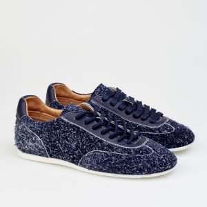 Women's Suede Leather Sneakers Natural Lining Navy Blue