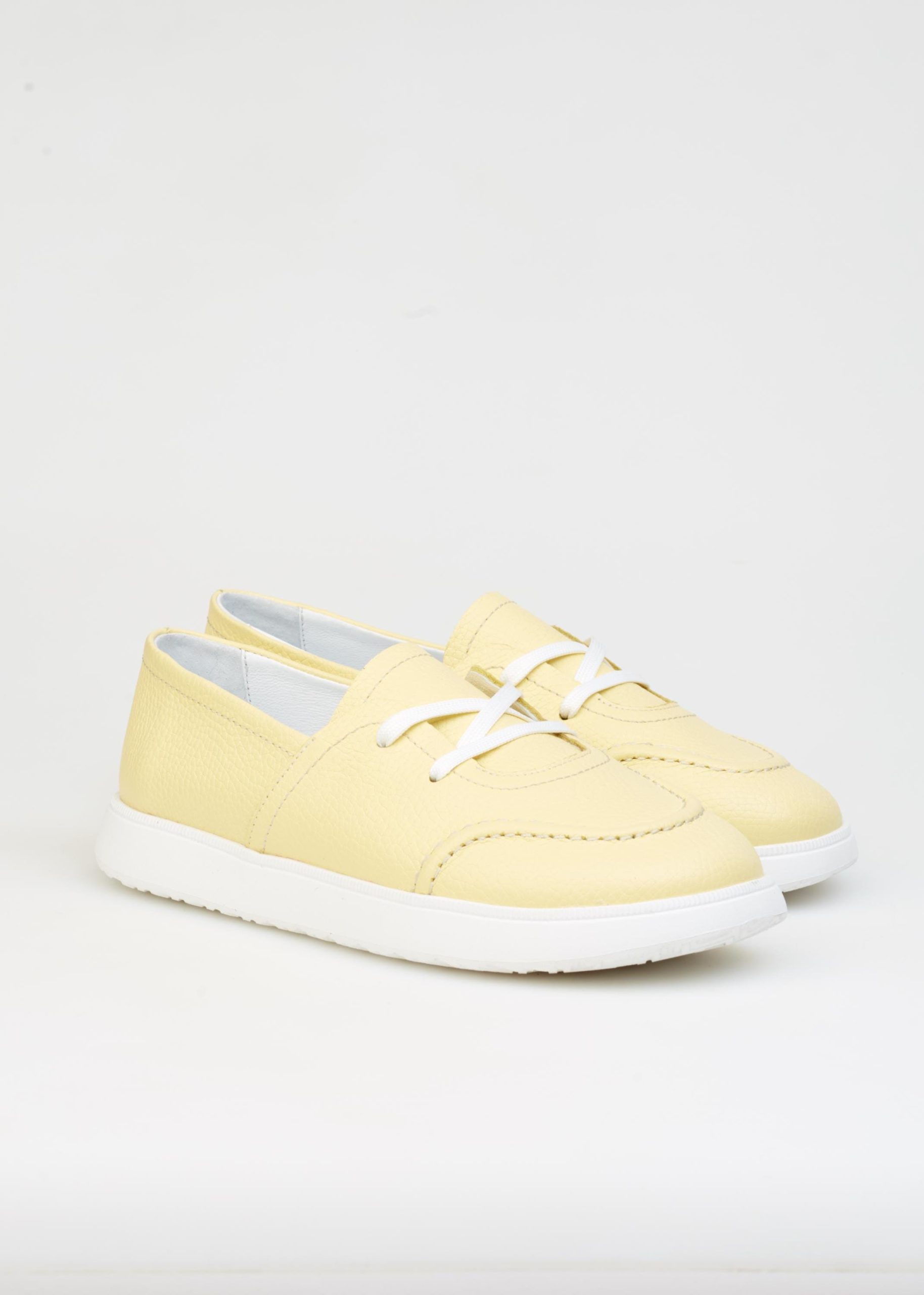 Lemon Color Stylish Keds Yellow Leather Women Sneakers