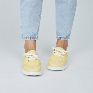 Lemon Color Stylish Keds Yellow Leather Women Sneakers