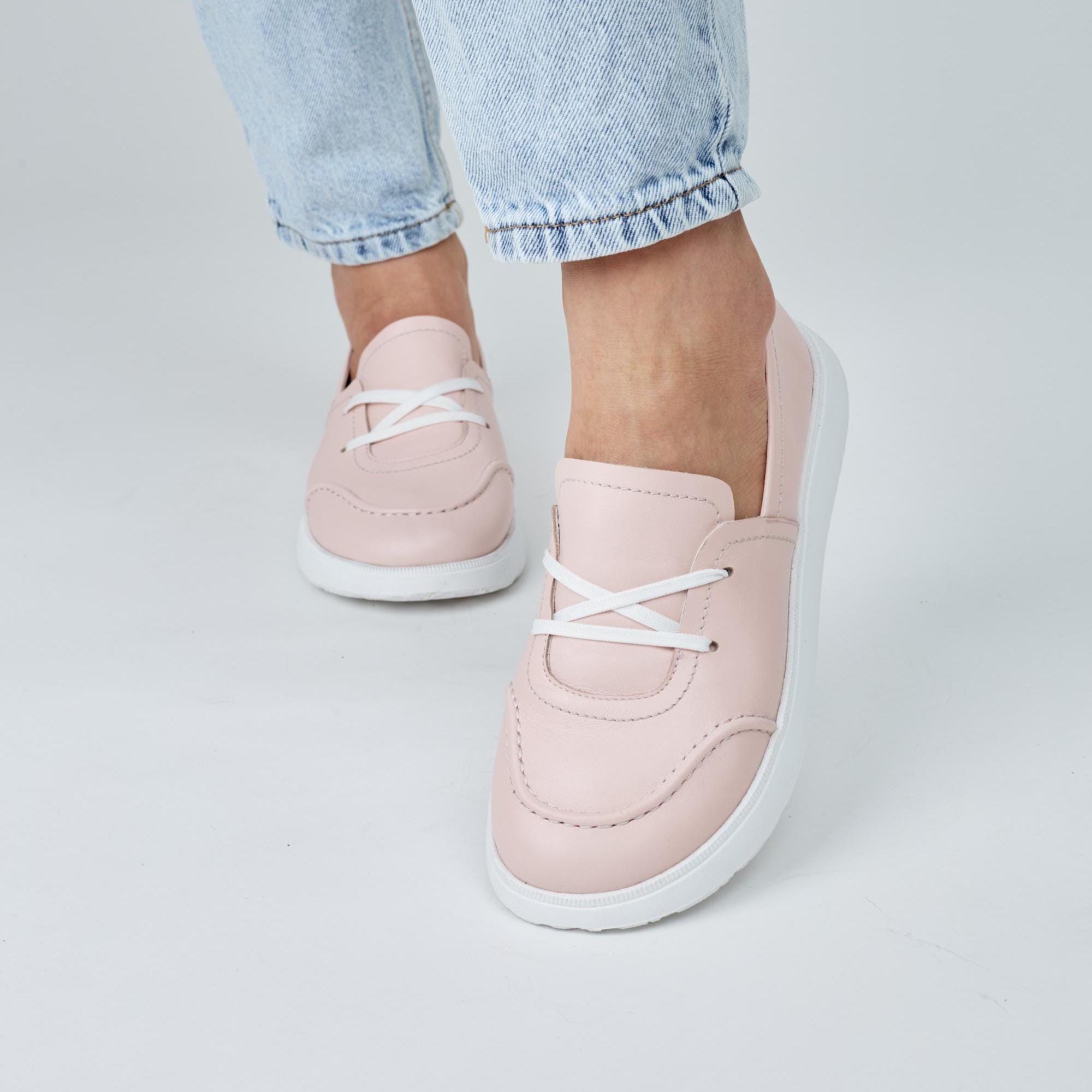 Pink Lace Up Trainers Flamingo Color Sneakers Women's