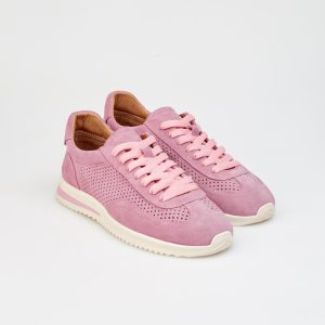 Pastel Pink Suede Sneakers For Women Chic Work