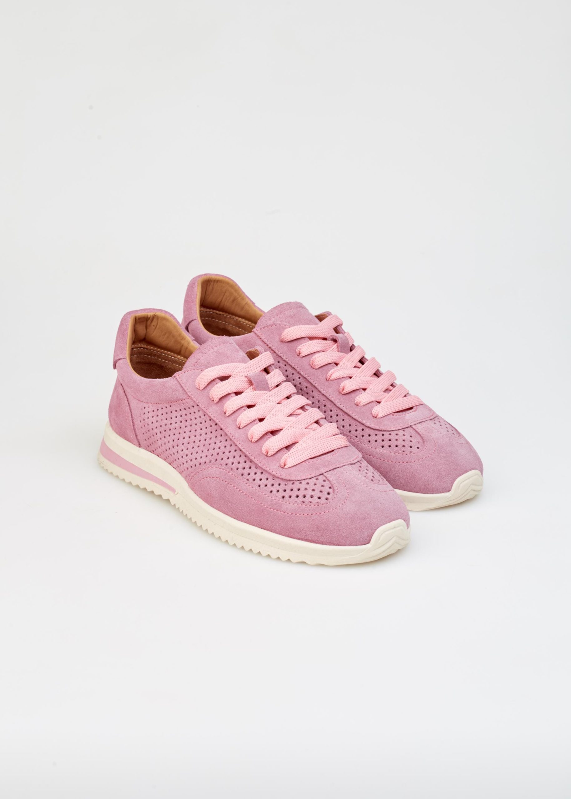 Pastel Pink Suede Sneakers For Women Chic Work