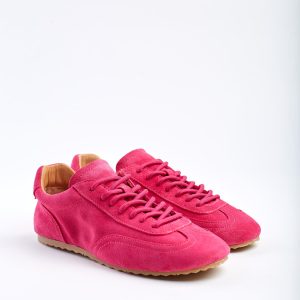 Women S Pink Suede Sneakers Minimalist Low Profile