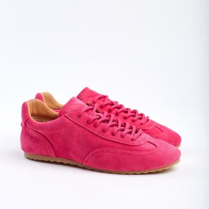 Women S Pink Suede Sneakers Minimalist Low Profile