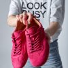 Women S Pink Suede Sneakers Minimalist Low Profile