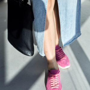 Pink Suede Sneakers For Women Casual Walking Soft