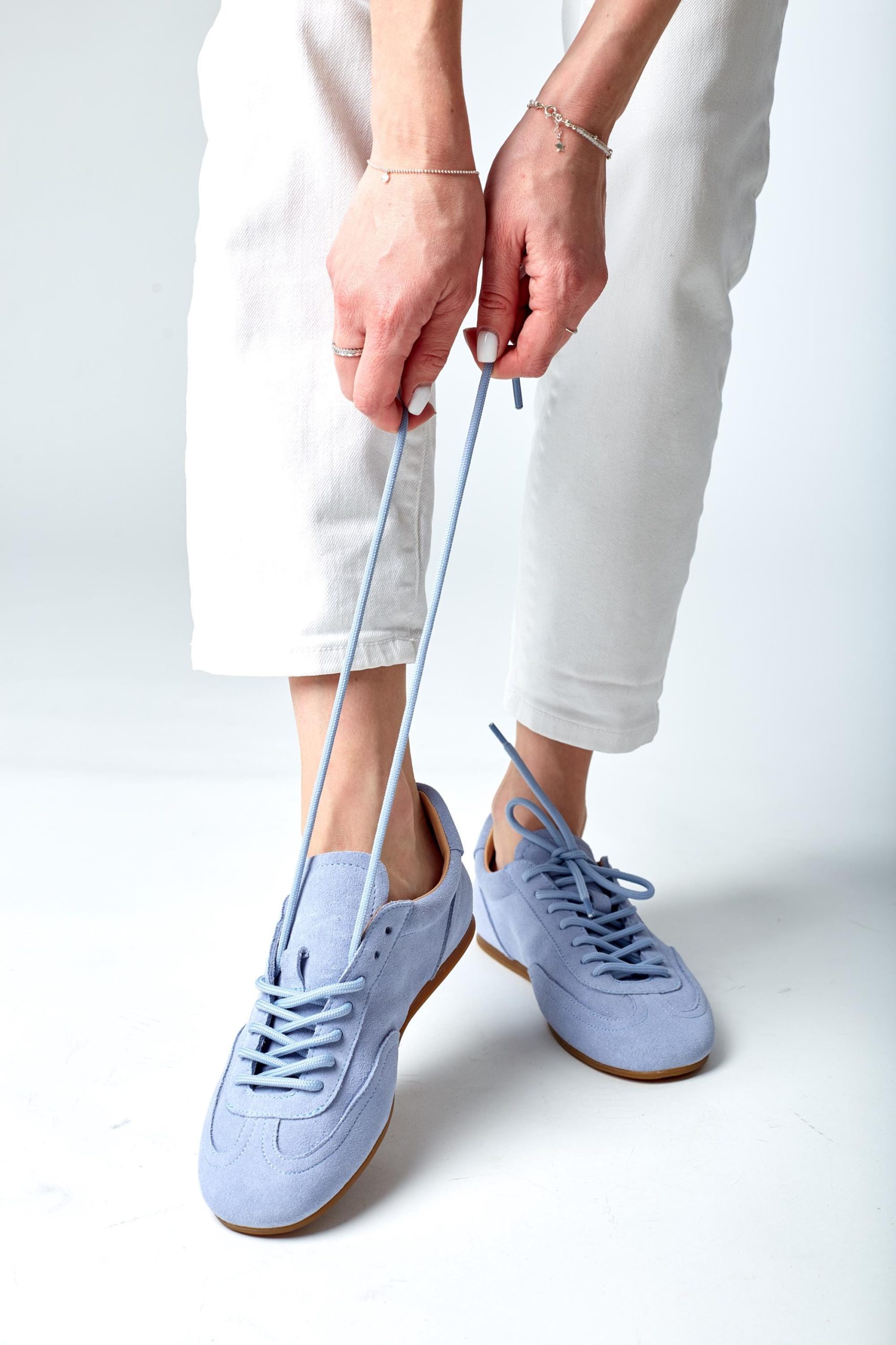 Women S Light Blue Suede Sneakers Runners Casual