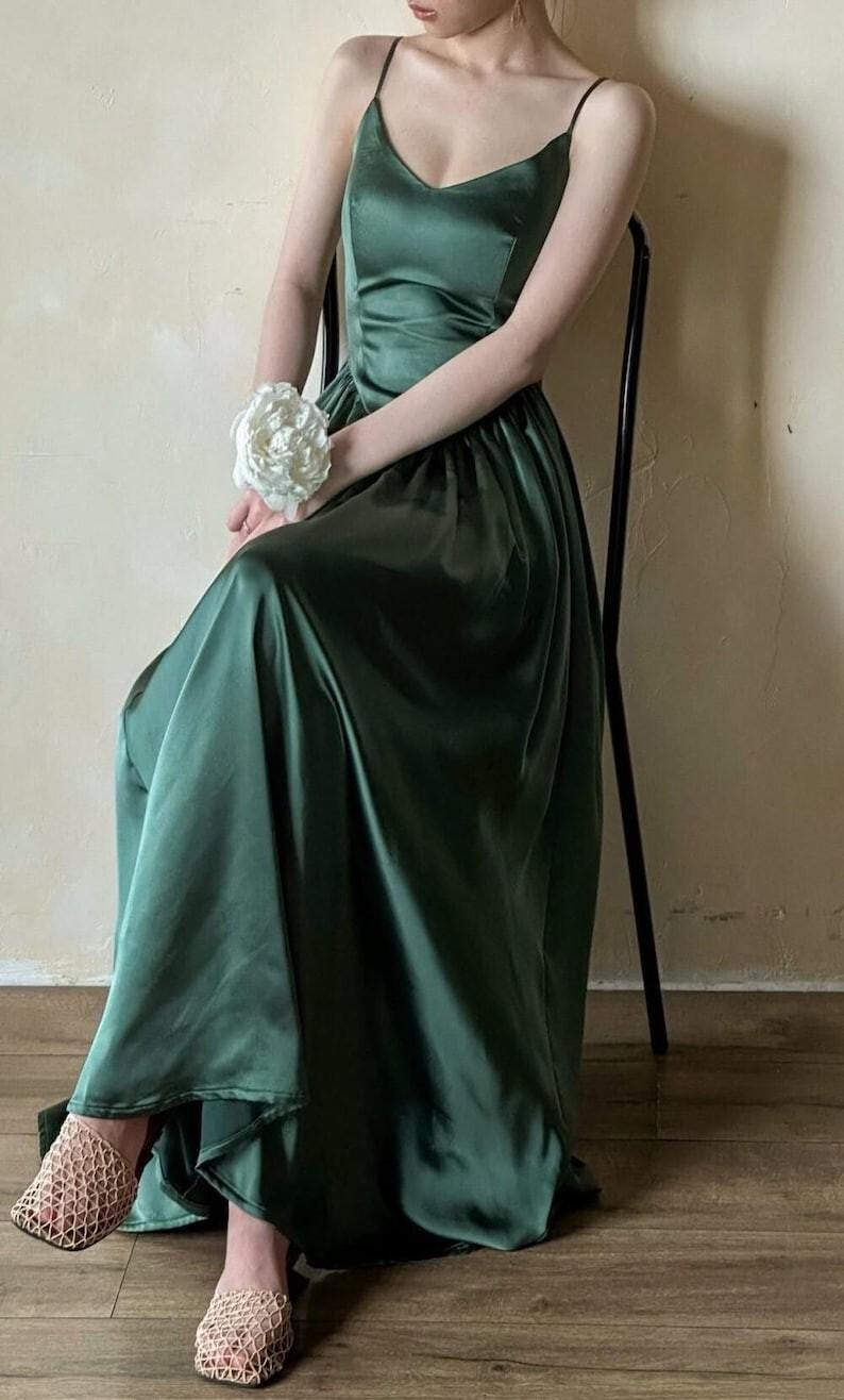 Sophia Silk Corset Dress Champagne Vintage Gown Elegant