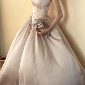 Sophia Silk Corset Dress Champagne Vintage Gown Elegant