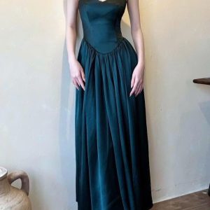 Sophia Silk Corset Dress Champagne Vintage Gown Elegant