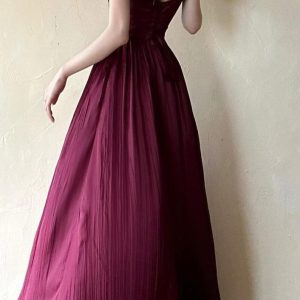 Champagne Pleated Evening Dress Off Shoulder Bridesmaid Gown