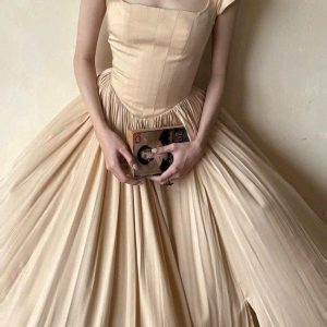 Maxi Cottagecore Dress Renaissance Puff Sleeve Gown Vintage