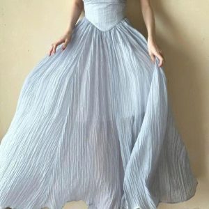 Champagne Pleated Evening Dress Off Shoulder Bridesmaid Gown