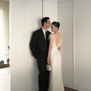 Satin Silk Deep V Back Wedding Dress Spaghetti