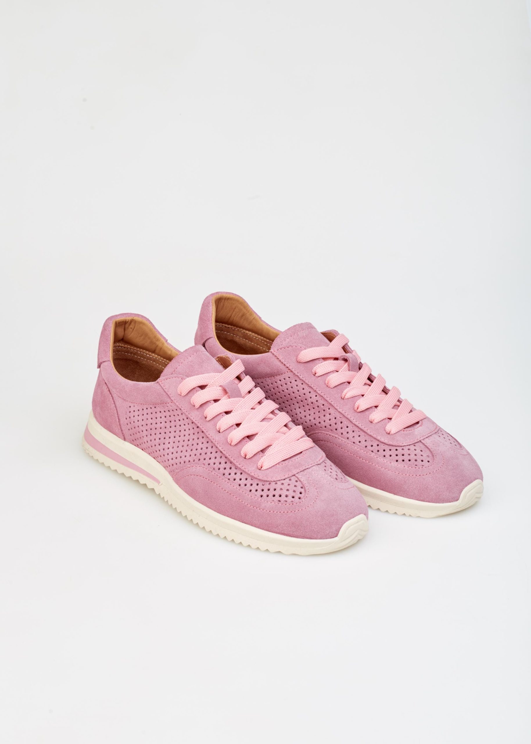 Pastel Pink Suede Sneakers For Women Chic Work
